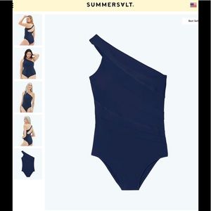 NWT Summersalt [ 6 ] The Sidestroke One Piece Swimsuit in Deep Sea Navy Blue